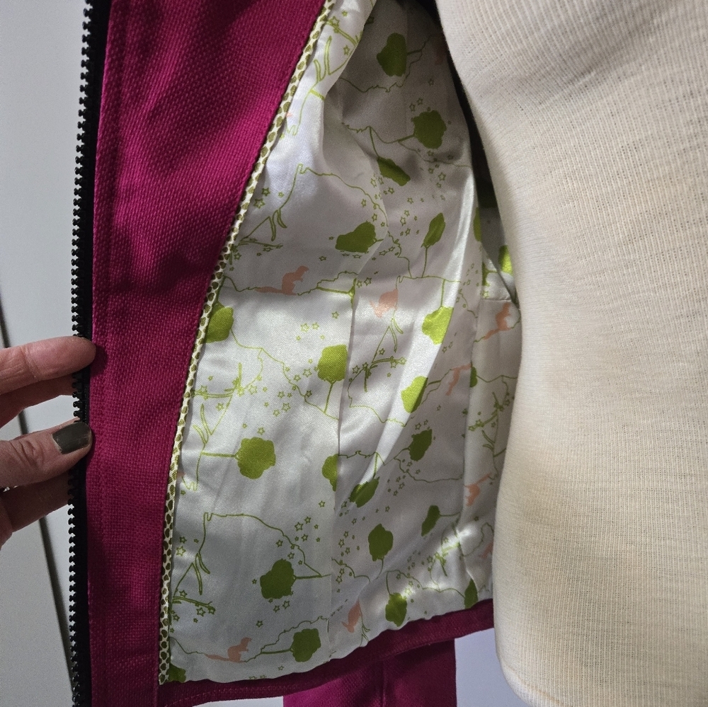SOIA & KYO Pink Asymmetrical Zip Jacket With Neck Strap. Size XS - Picture 9 of 16